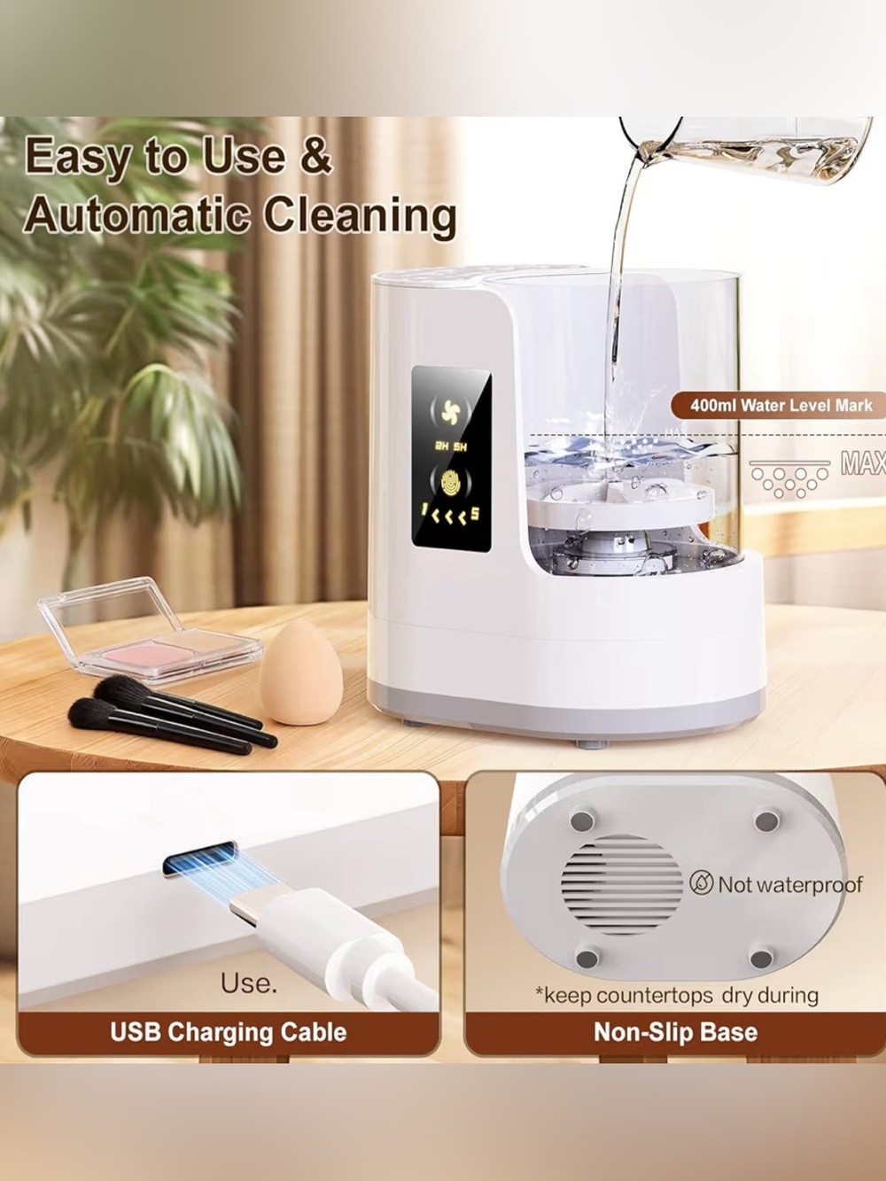 Electric Makeup Brush Cleaner 3-in-1 - Picture 6 of 7
